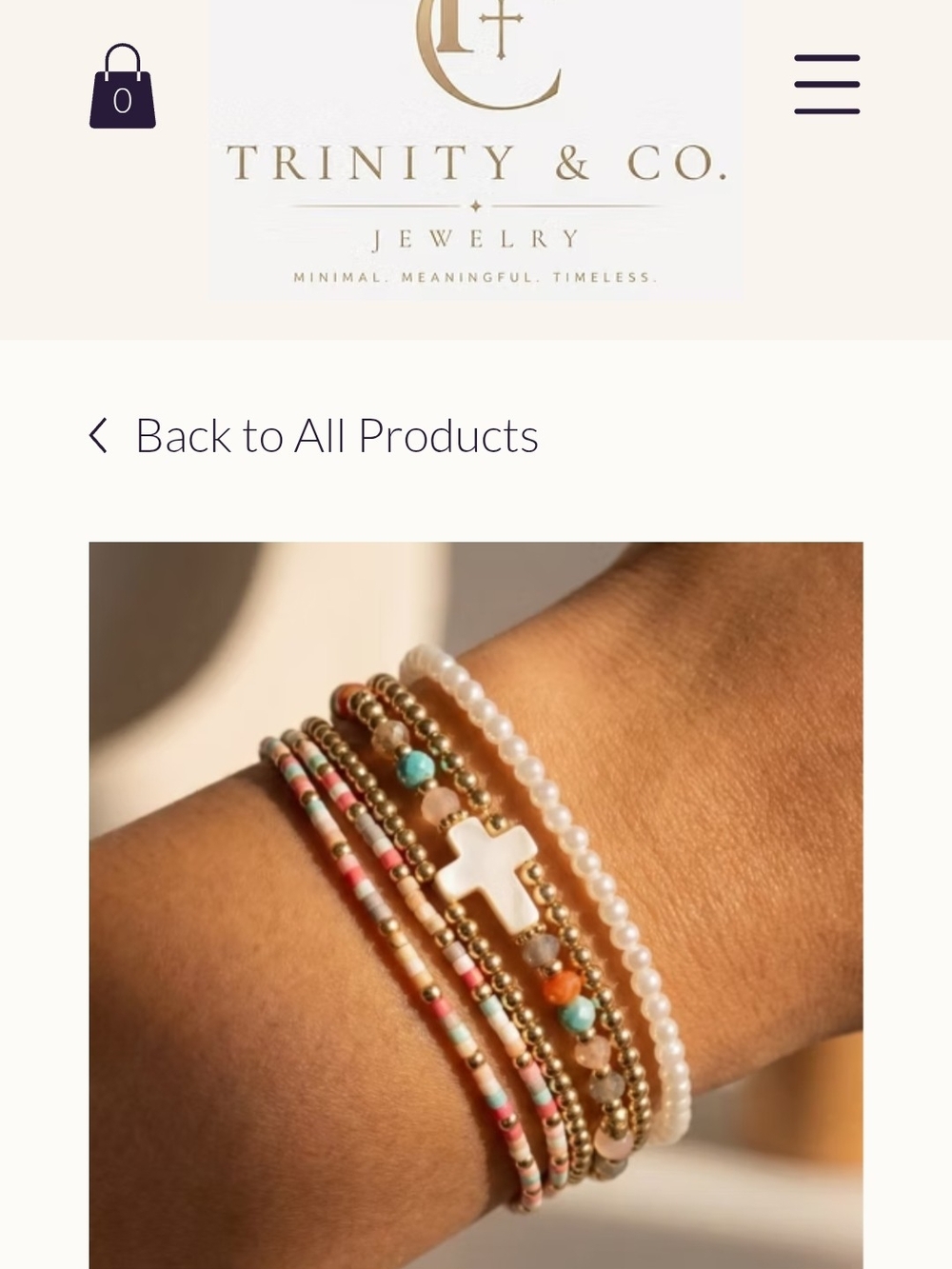 Multi-Strand Beaded Bracelet — White, Turquoise & Gold
